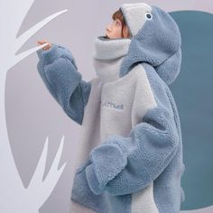 Kawaii Jacket, Hoodies For Teens, Shark Sweatshirt, Kawaii Sweatshirt, Shark Hoodie, Egirl Clothes, Animal Hoodie, Cute Shark, Hoodies Men Pullover