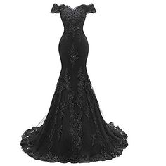 Women's Off Lace Mermaid Prom Dress Long Evening Party Gowns Gothic Mermaid Wedding Dress, Dark Colored Prom Dresses Long, Black Wedding Dress Elegant Lace, Black Wedding Dresses Mermaid, Black Wedding Dress Aesthetic, Simple Black Wedding Dress, Black Wedding Dress Lace, Black Wedding Dress Mermaid, Gothic Wedding Dresses