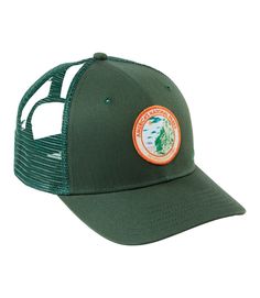 Adults' L.L.Bean Trucker Hat | Baseball Caps & Visors at L.L.Bean Camping Hat With Curved Brim And Logo Patch, Camping Hat With Logo Patch And Curved Brim, Curved Brim Hat With Logo Patch For Camping, Cotton Snapback Trucker Hat For Outdoor Activities, Casual Outdoor Trucker Hat With Embroidered Patch, 5-panel Trucker Hat With Logo Patch For Camping, Casual Outdoor Snapback Hat With Embroidered Patch, Snapback Baseball Cap With Logo Patch For Camping, Casual Baseball Cap With Logo Patch For Camping