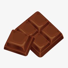 three pieces of chocolate are stacked on top of each other in the shape of squares