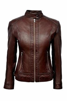 +BIKER+JACKET, Jacket+Description Shell+genuine+lambskin. Lining+Soft+cotton+and+silk+mix+fabric. Front+zip+fasten. Two+chest+pocket. Two+side+pockets. One+inside+pocket. All+the+jacket+are+custom+made. All+US,+EU+&+UK+sizes+available+kindly+refer+the+attach+size+chart+image+of+the+lis... Biker Jacket Style, Brown Coat Women, Best Leather, Real Leather Jacket, Biker Leather, Genuine Leather Jackets, Brown Coat, Brown Leather Jacket, Brown Jacket