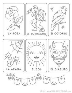 an image of four different symbols in spanish