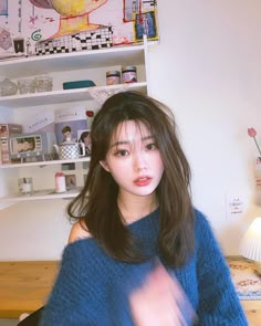 Hair Style Girl, Middle Hair, Blouse Korean Style, Korean Hair, Simple Hair, Tiktok Shop, Uzzlang Girl, Hair St, Hair Girl