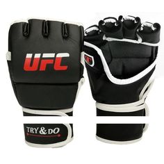 a pair of black and white boxing gloves