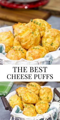 the best cheese puffs in a basket