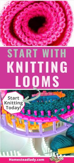 knitting loom and knitted scarf Knitting With Loom For Beginners, Knitting Loom Projects For Beginners Free Pattern, Beginner Loom Knitting Projects, Knitting On A Loom, Easy Loom Knitting Projects For Kids, Hoop Knitting Loom, Yarn Loom Projects, How To Use A Knitting Loom For Beginners, How To Use A Knitting Loom