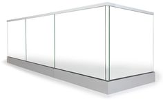 an empty glass display case on a white background