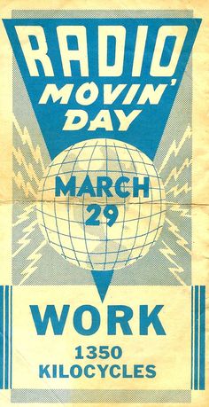 the poster for radio movin day in march 29, 1970 shows an earth globe