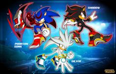 sonic the hedgehog and other cartoon characters