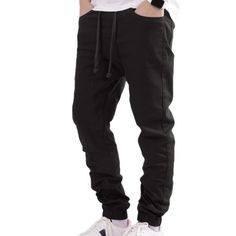 Slim Fit Jogger Pants With Cotton Twill Material (S-5xl) 97% Cotton , 3% Spandex Elasticized Waist With Drawstring / Slightly Tapered Legs , Elasticized Cuffs Drop Crotch Fit , 2 Front Slant Pockets 2 Rear Pockets Manufactured By Victorious. Sold By Allsense Baggy Black Joggers For Leisure, Black Baggy Joggers For Leisure, Black Drawstring Bottoms For Leisure, Black Tapered Leg Sweatpants For Leisure, Hip Hop Style Black Bottoms For Leisure, Hip Hop Black Bottoms With Drawstring, Hip Hop Black Bottoms For Leisure, Black Hip Hop Bottoms With Drawstring, Black Drawstring Hip Hop Pants