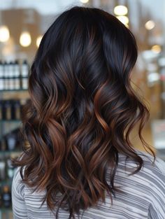 Brunette Dark Balayage Hair, Balyage On Black Hair, Best Winter Hair Color, Dark Brown Balayage Hair, Balayage Hair Dark Black, Hair Colors For Dark Hair, Brown Balayage Hair, Balayage Styles, Dark Brown Balayage