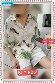 New Women Summer Casual Loose Half Sleeve Blouse Fashion Ladies Leaf Printed Tops Lapel Shirts Beach Holiday Tops Women Summer Casual, Half Sleeve Blouse, Holiday Tops, Beach Holiday, Blouse Styles, Leaf Prints, Half Sleeve, New Woman, Print Tops