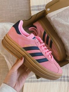 Adidas Pink Shoes, Mykenna Dorn, Pink Gazelle, Adidas Gazelles, Pastel Shoes, Sneakers Pink