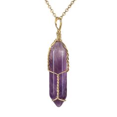 PRICES MAY VARY. PERFECT SIZES: Gemstone Hexagonal pointed Natural Amethyst Pendant Size is measured in 36mmx8mm (1.42x0.3inches) with 18" chain length, 0.4mm thickness stainless steel chain. Perfect sizes as pendant necklace for both women and men, you can match with your other jewelry easily to complete your look. It will look great no matter what the occasion. ENERGY HEALING CRYSTAL: Well-crafted in genuine Amethyst gemstones. Each spiritual colored energy healing crystal is believed to raise Amethyst Stone Necklace, Amethyst Bracelet Beads, Amethyst Crystal Necklace, Tiger Eye Jewelry, Rose Quartz Jewelry, Amethyst Necklace Pendant, Gemstone Pendant Necklace, Amethyst Jewelry, Wire Wrapped Necklace