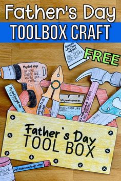 father's day toolbox craft with free printables for kids to make