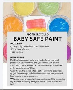 the instructions for motherhood baby safe paint