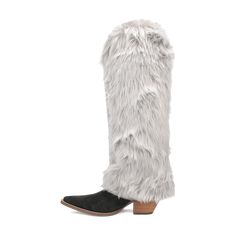 Unleash your "Bad and Boujee" style with the Snuggles leather boot. This 18-inch showstopper will have you cozy and stylish this season. The suede leather vamp is beautifully accented with a fluffy faux fur shaft, creating a luxurious and eye-catching contrast. With a 2 1/2-inch heel and a sleek snip toe, these boots are not just a statement piece; they're a fashion essential for those who dare to stand out. Fall Boots With Faux Fur Lining, Wide Calf Suede Boots For Winter, Winter Wide Calf Suede Boots, Western Style Knee-high Moto Boots For Winter, Western Suede Heeled Boots For Winter, Western Style Suede Heeled Boots For Winter, Western Knee-high Winter Boots, Western Style Knee-high Winter Boots, Western Style Suede Mid-calf Boots For Winter