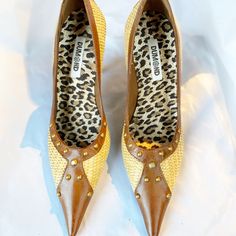 Classy Pump Made In Brazil. Tan And Brown With Bronze Grommet Accents. New, Never Been Worn Womens High Heels Stilettos, Gold Ankle Strap Heels, Fringe Heels, Nude High Heels, Perfect Heels, Brown Leather Heels, Black Leather Pumps, Red Pumps, Christian Louboutin Heels