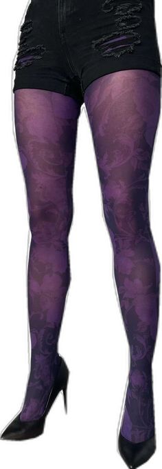 Tight Purple Tights For Party, Purple Tight Tights For Party, Fitted Purple Legwear, Patterned Tights, Stand Out From The Crowd, Purple Floral, Suits You, Color Patterns, Color Combinations