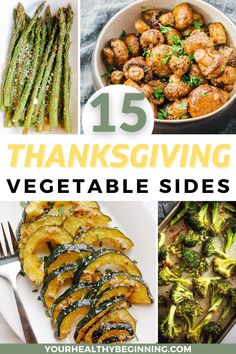 15 thanksgiving veggie side dishes with text overlay