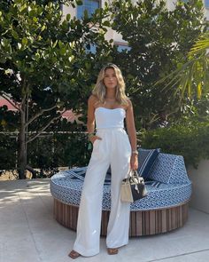 All White Party Outfits, White Party Outfit, Chique Outfits, Outfit Look, Professional Dresses, Summer Fashion Outfits, Business Casual Outfits