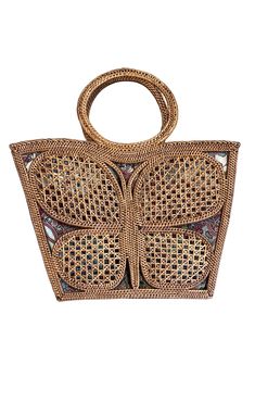 handwoven Ata Butterfly tote from Jelavu lattice work ratttan handbag Traditional Straw Bag For Shopping, Bohemian Rectangular Straw Bag With Woven Leather, Bohemian Woven Leather Rectangular Beach Bag, Elegant Woven Basket Beach Bag, Traditional Basket Bag With Open Weave, Traditional Rectangular Straw Shoulder Bag, Elegant Basket Bag With Open Weave, Traditional Straw Shopping Bag, Traditional Open Weave Basket Bag