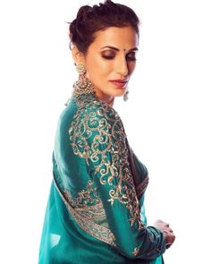 Peacock Green Saree, Full Sleeves Blouse, Full Sleeves Blouse Designs, Shilpa Reddy, Throwback Pic, Full Sleeve Blouse, Party Sarees, Beautiful Pakistani Dresses