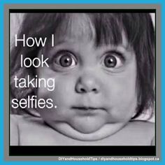 a baby is looking at the camera with an expression on it's face that says, how i look taking selfies