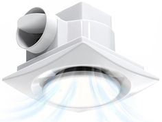 an image of a white exhaust fan with light coming from it's back end