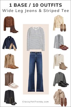 Capsule Wardrobe French Style, Outfits With Wide Leg Jeans, How To Style Wide Leg Jeans, Buy Outfits, Style Wide Leg Jeans, 10 Ways To Wear, Black Pants Outfit, Classy Yet Trendy, Jeans Outfit Winter