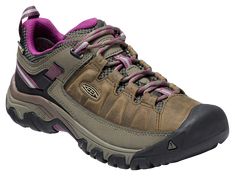 a women's hiking shoe with purple laces