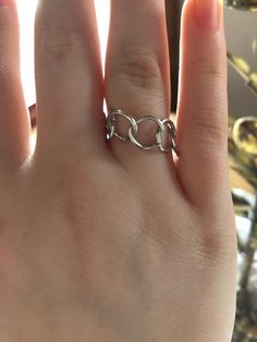 Any size grunge e girl cool skater jewelry Skater Jewelry, Girl Cool, Silver Circle, Circle Ring, E Girl, Band Rings, Jewelry Rings, Etsy Accessories, Handmade Items