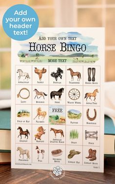 a card with an image of horses on it