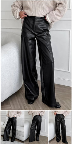 Casual Daily Pocket Loose High Waist Straight Bottoms