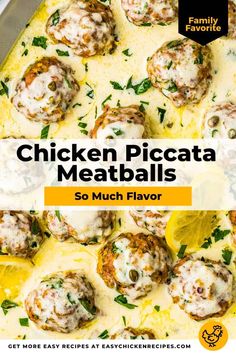 chicken piccata meatballs in a white sauce