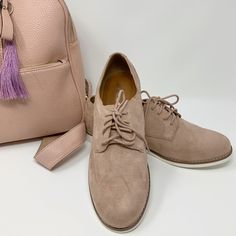 Nwob Super Cute Suede Blush/Mauvre Shoes. Never Worn. Cute Color Combo With The White Sole. Soda Shoes, Shoes Color, Color Combo, Suede Shoes, Color Combos, The White, Blush, Super Cute, Size 7