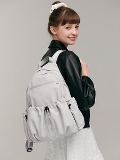 JILL BY JILLSTUART is a brand that expresses the modern sensibility of New York in a YOUNG & ROMANTIC way.- String backpack that is good to wear daily and outdoor- Casual yet luxurious crunchy material used- Secure storage by adding webbing buckle- Pockets are added on the front and both sides Sporty Softback Backpack For Everyday Use, Sporty Everyday Softback Backpack, Sporty Backpack With Water Bottle Pocket, Sporty Everyday Backpack With Water Bottle Pocket, Sporty Gray Backpack For Everyday Use, Girl With Backpack, String Backpack, String Pocket, Inktober 2024