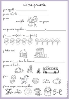 spanish worksheet with pictures and words for children to learn in the classroom, including