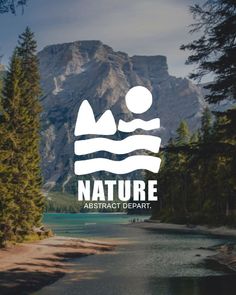 the logo for nature abstract deparr is displayed in front of a mountain lake