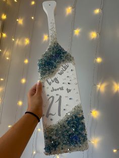 geode 21 21st paddle sorority blue green white calligraphy ombre crystal Alpha Gam, Sorority Paddles, Apple Picking, Greek Life, Big Little