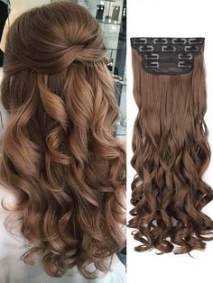 Free Shipping On Orders $50+ ✓. Clip In Hair Extensions Long Bouncy Curly Hair Extensions 20 Inch 4pcs Synthetic Hair Extensions For Women(Light Brown)- Synthetic Extensions at SHEIN. Long Hair With Extensions, Brown Clip In Hair Extensions, Bouncy Curly Hair, Hair Extensions Long, Long Hair Extensions, Curly Hair Extensions, Hair Styler, Synthetic Hair Extensions, Clip In Extensions