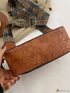 Bird in Bag - Spring/Summer Embroidered Square Bag for Women Color Coffee, Coffee Brown, Bird In Bag, Bag Bag, Square Bag, Bag For Women, Pu Leather, Crossbody Bag, Summer Fashion