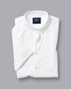 - Button-Down Collar Washed Oxford Short Sleeve Shirt - White White Short Sleeve Dress Shirt For Spring, White Short Sleeve Classic Dress Shirt, Classic White Short Sleeve Dress Shirt, Classic White Dress Shirt With Pockets, White Classic Short Sleeve Shirt With Relaxed Fit, Classic White Short Sleeve Shirt With Relaxed Fit, Classic White Relaxed Fit Short Sleeve Shirt, Classic White Cotton Short Sleeve Shirt, Charles Tyrwhitt Shirt