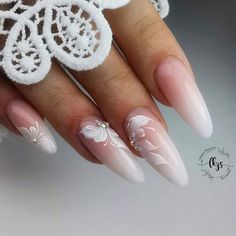 Nail Art Designs For Beginners, Bridal Nails Designs, Easy Nail Art Designs, Bridal Nail Art, Art Designs Ideas, Romantic Nails, Bride Nails