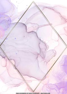 an abstract pink and purple background with a gold rectangle in the shape of a square