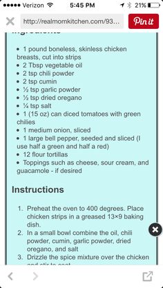 an iphone screen showing the instructions for cooking with ingredients and directions to make it easier