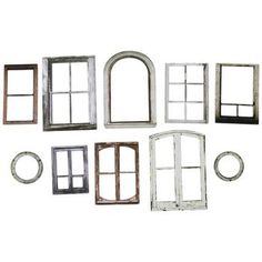 six different types of windows are shown together