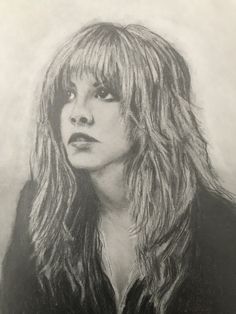 a drawing of a woman with long hair