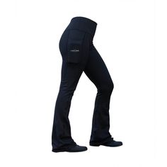 Think our Grand Prix Riding Tight - but in a bootcut version. Made of a durable 90% polyester and 10% spandex blend with a three-way stretch. The side pockets on both right and left thighs will hold any sized cellular phone, car keys, credit cards and treats for your horse! They are full seat silicone for just the right amount of stick in the saddle! These bootcut riding tights are perfect for western riding or saddleseat - and are so comfortable, you won't want to take them off. RIDING TIGHTS S Functional Full-length Yoga Pants, Functional Mid-rise Training Pants, Functional Compression Mid-rise Pants, Functional Mid-rise Compression Pants, Fitted Athleisure Bottoms For Outdoor, Fitted Full-length Bottoms For Outdoor Activities, Fitted Yoga Bottoms With Functional Pockets, Fitted Cargo Pants For Sports, Fitted Sports Pants With Side Pockets