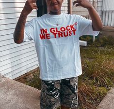 In Glock We Trust Shirt,  Shirt, Funny Shirt Grunge Boy Style, Celebrity Shirts, Y2k Outfits Men, Streetwear Tshirt Design, Boys Birthday Outfits, Underground Clothing, Drip Fits, Funky Shirts, Christian Shirts Designs